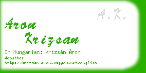 aron krizsan business card